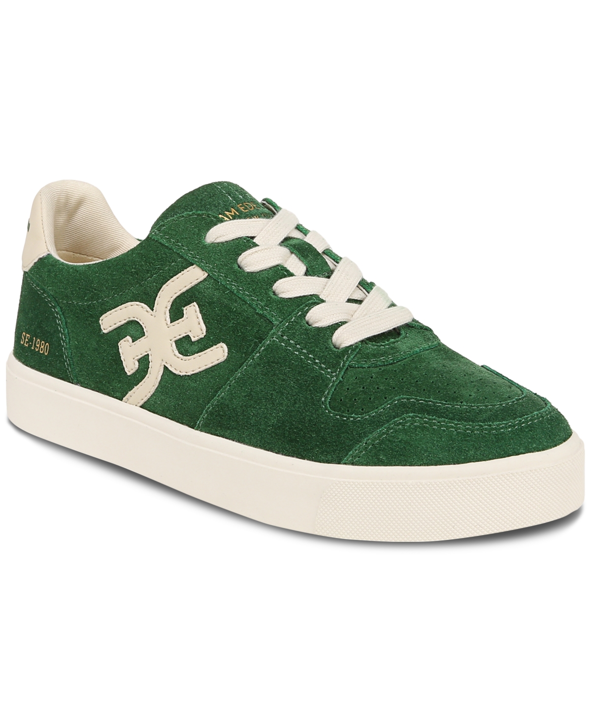 Sam Edelman Women's Ellie Lace-up Low-top Sneakers In Bright Pine,antique White