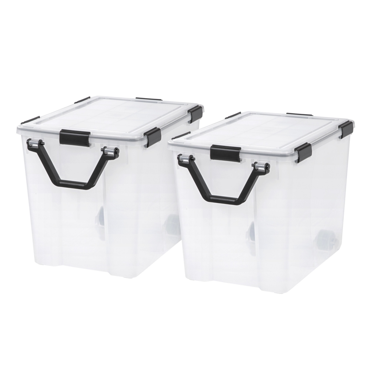 103 Qt Storage Box with Gasket Seal Lid, 2 Pack - Bpa-Free, Made in Usa - Heavy Duty Moving Containers with Tight Latch, Weather Proof Tote B