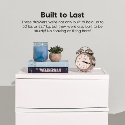 USA 4 Wide Drawer Storage, Organizer Unit for Bedroom, Closet, Living Room, Nursery, Dorm, White Frame with Matte White Front Panels, Set of 1