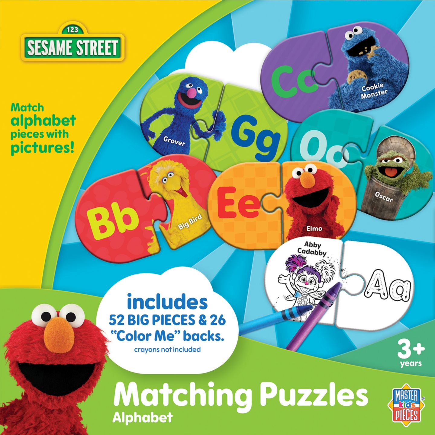 Детский пазл MasterPieces Puzzles Sesame Street Alphabet Matching 52-Piece Puzzle, Ages 3+ — фото 1