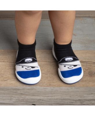 Baby Boy First Walk Sock Shoes Pirate - Canvas Blue