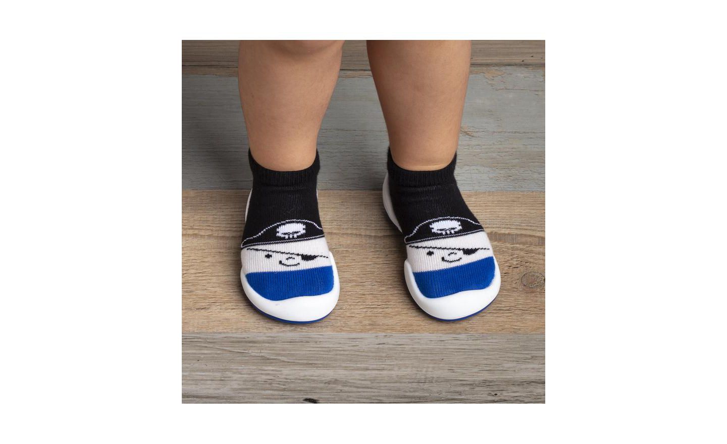 Обувь Komuello First Walk Sock Shoes Pirate - Canvas Blue для мальчиков-малышей, цвет: Синий — фото 2