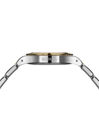 Women's Swiss Be Balmain Moonphase Diamond (1/20 ct. t.w.) Two-Tone Stainless Steel Bracelet Watch 33mm