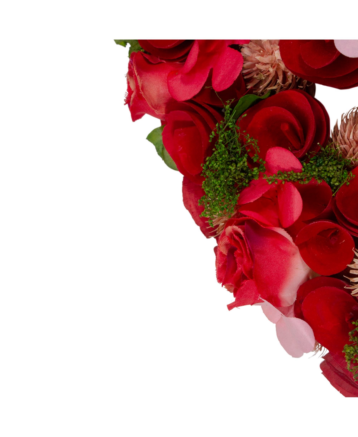 Northlight Wooden Rose Valentine's Day Artificial Spring Wreath, 13.5" In Red