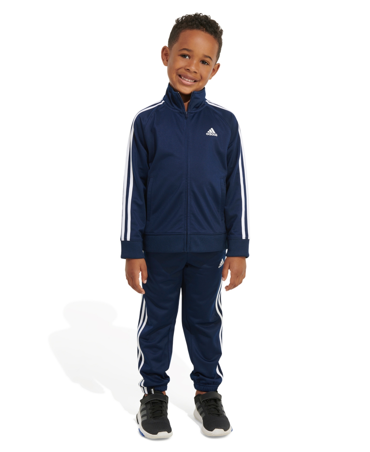 Shop Adidas Originals Little Boys Tricot Jacket And Jogger Pants, 2-piece Set In Black