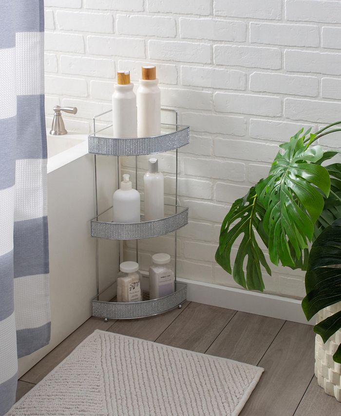 Bath Bliss 3 Tier Corner Bath Shelf in Pave Diamond Design - Macy's