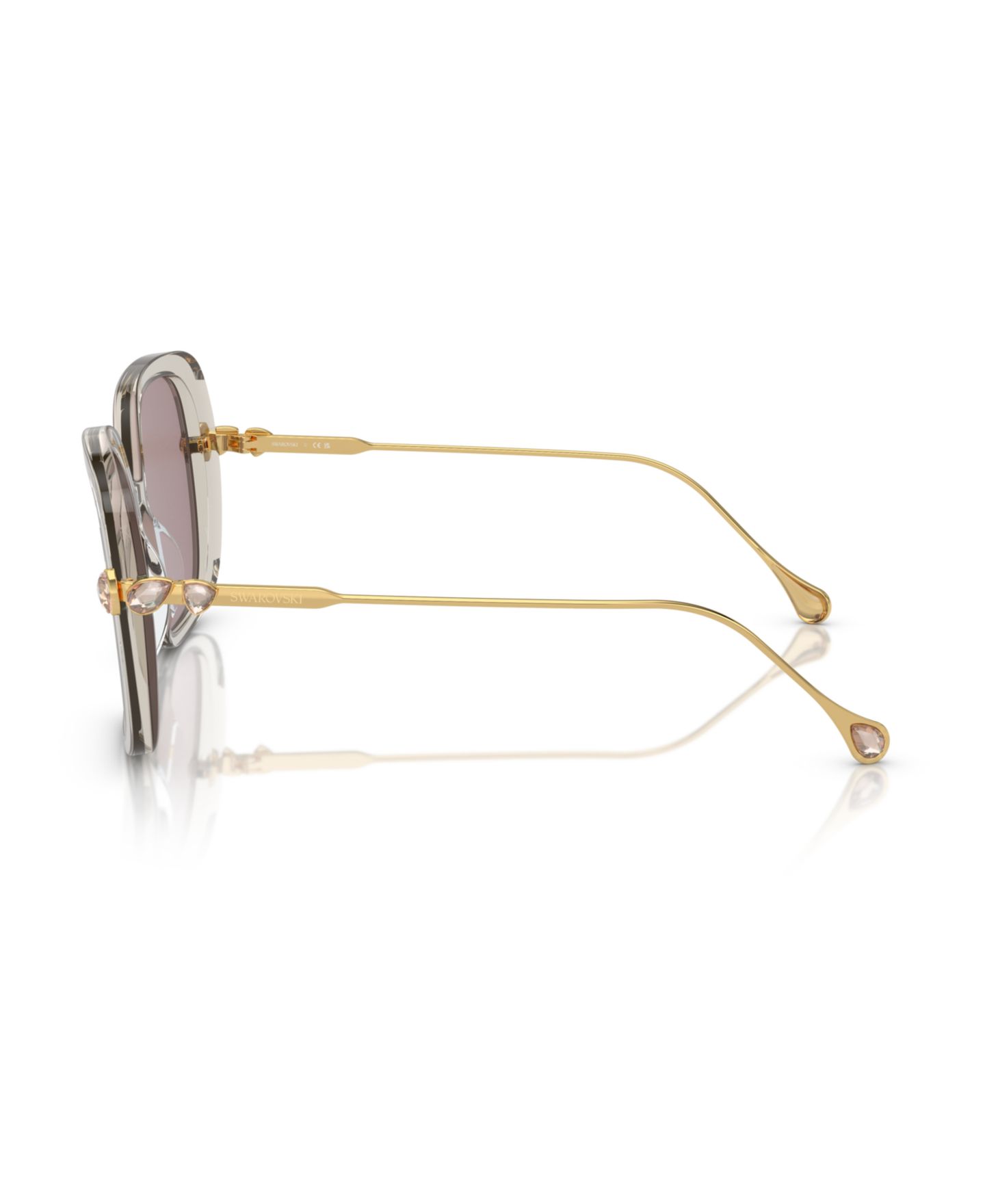 Женские солнцезащитные очки Swarovski Low Bridge Fit Sunglasses SK6011F, цвет: Прозрачный коричневый — фото 3
