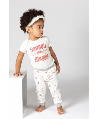 Baby Girls Ravenclaw Slytherin Gryffindor Hufflepuff Bodysuit Pants and Headband Set