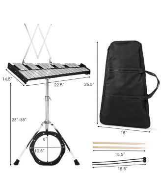 30 Notes Percussion with Practice Pad Mallets Sticks Stand