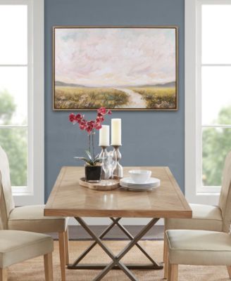 Peaceful River Hand Embellished Framed Canvas Abstract Landscape Wall Art