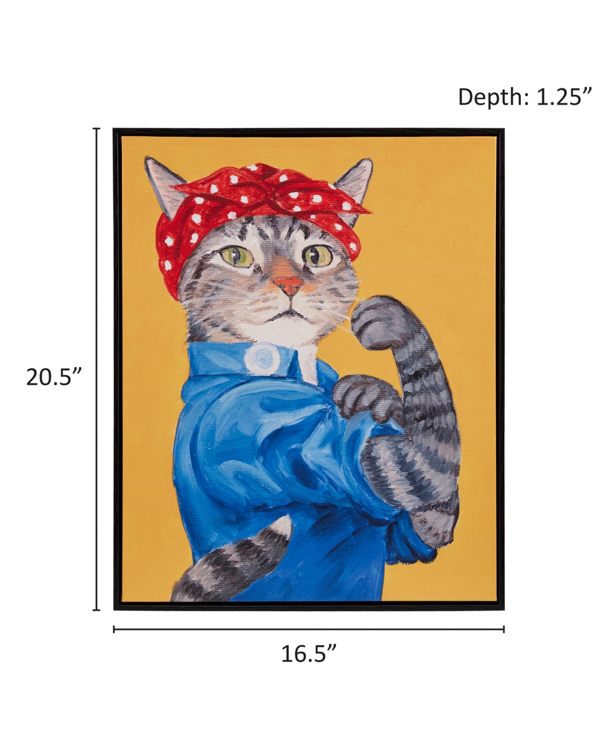 Madison Park Pet Portrait Rosie The Feline Framed Canvas Wall Art In Open Misce