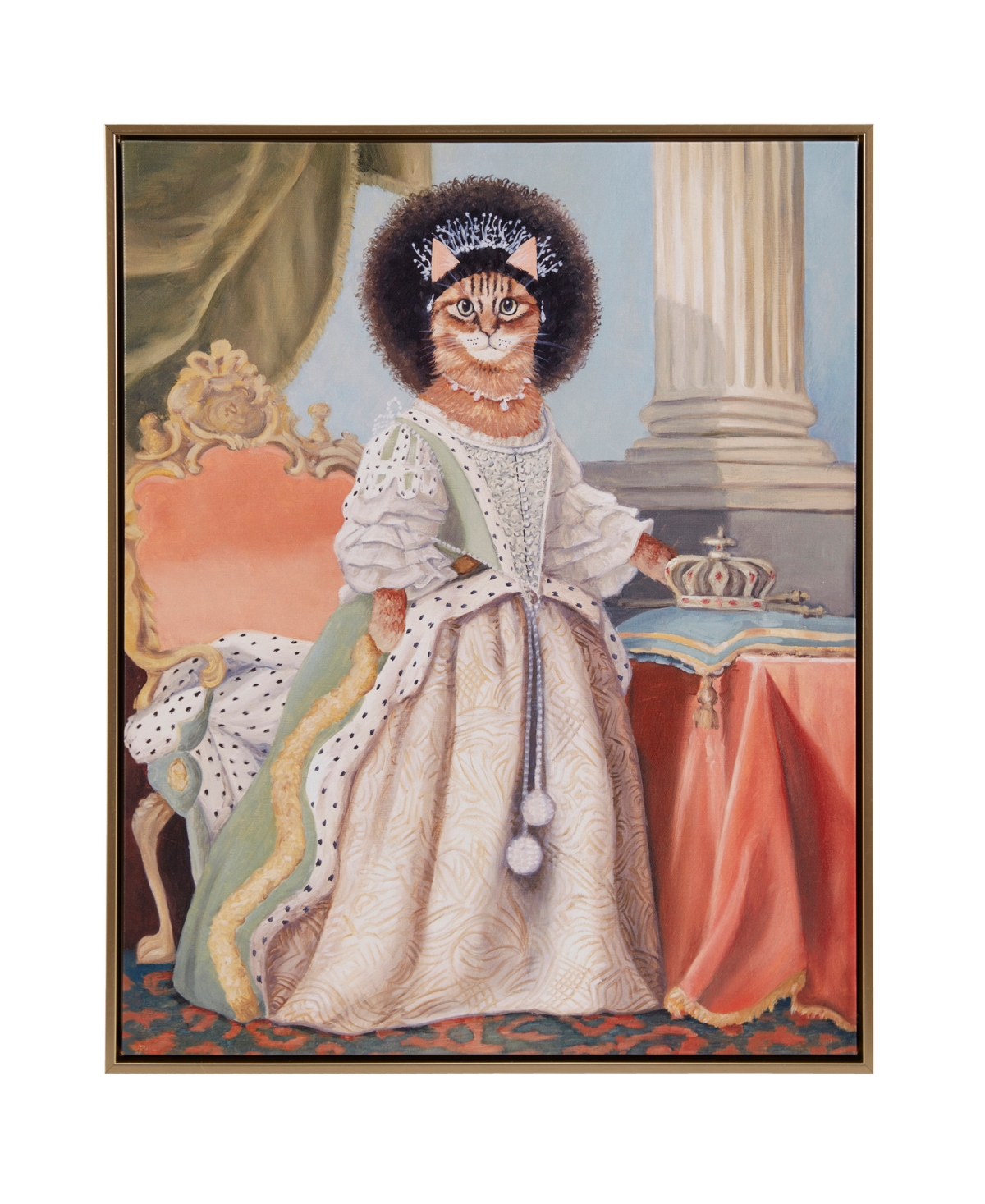 Madison Park Pet Portrait Kitty Queen Charlotte Framed Canvas Wall Art In Open Misce