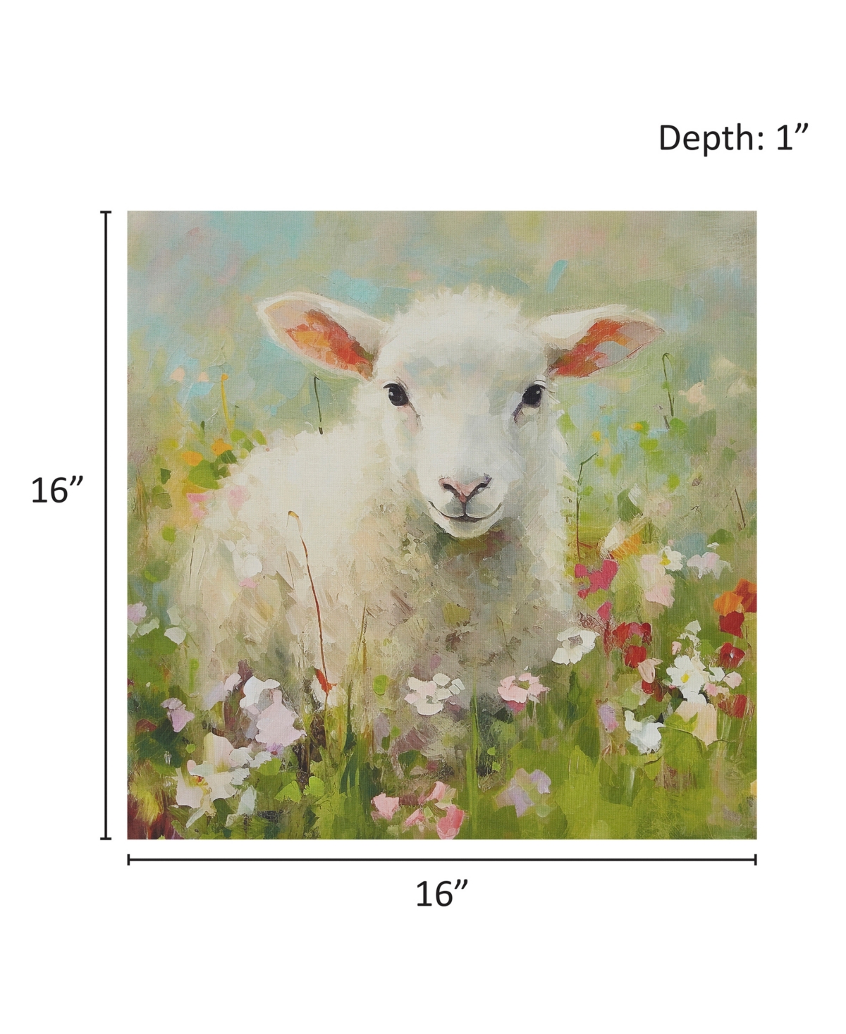 Shop Madison Park Sunshine Animals Lamb Canvas Wall Art In Medium Gre