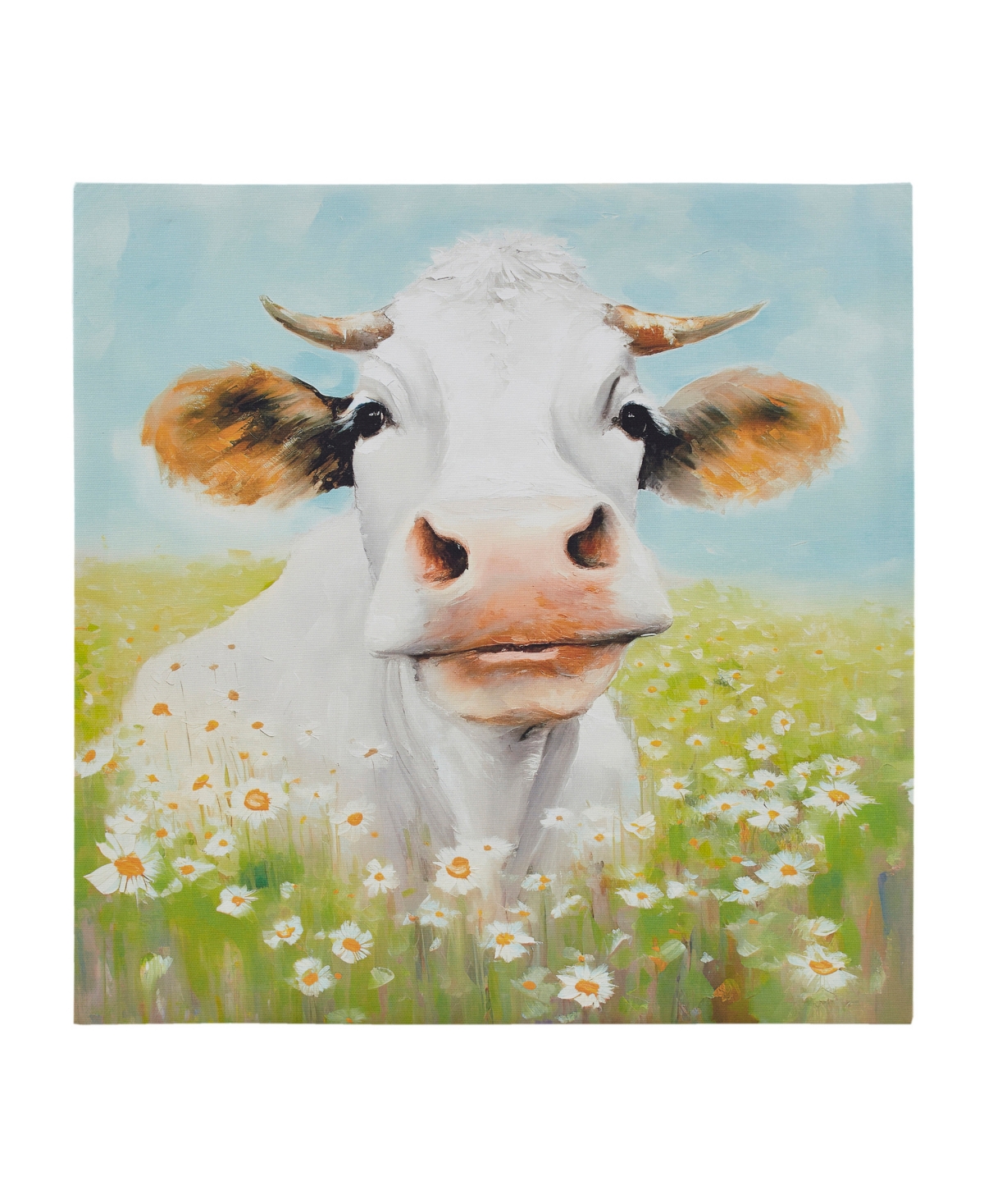 Madison Park Sunshine Animals Cow Canvas Wall Art In Medium Gre