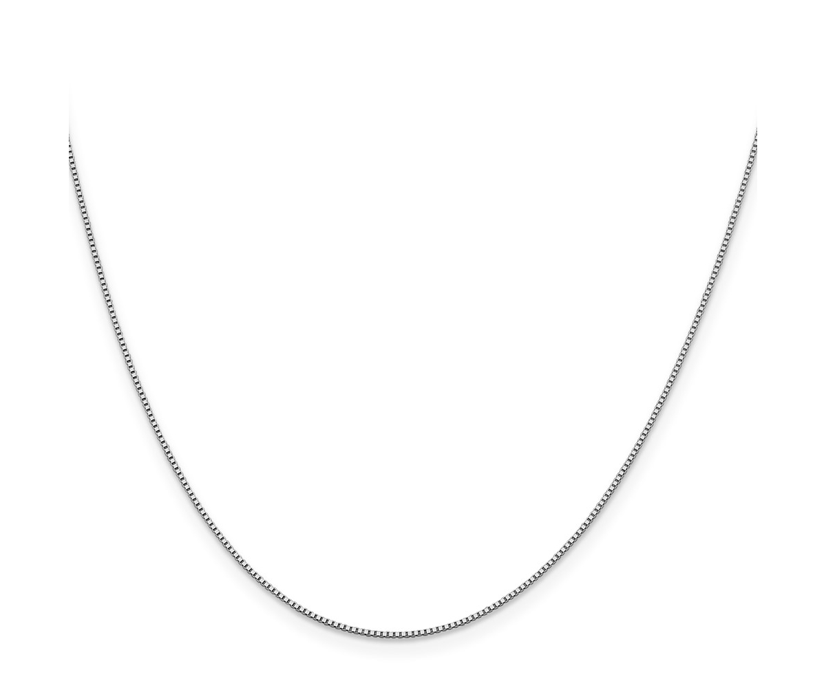 18K White Gold 24" Box with Lobster Clasp Chain Necklace - Gold