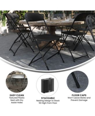 Set Of 10 Stackable Folding Plastic Chairs - 650 Lb Weight Capacity