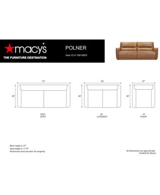 MACY'S POLNER LEATHER SOFA COLLECTION CREATED FOR MACYS 