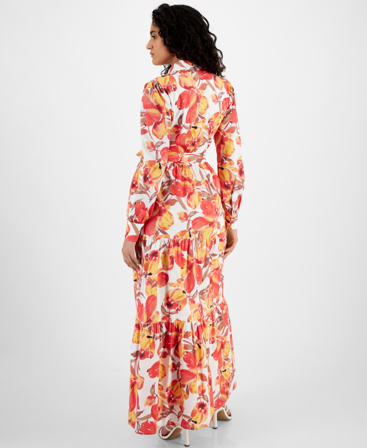 rachel roy shirt dress Rachel Rachel Roy Women's Pru Floral Maxi Shirt Dress - Coral Blossom
