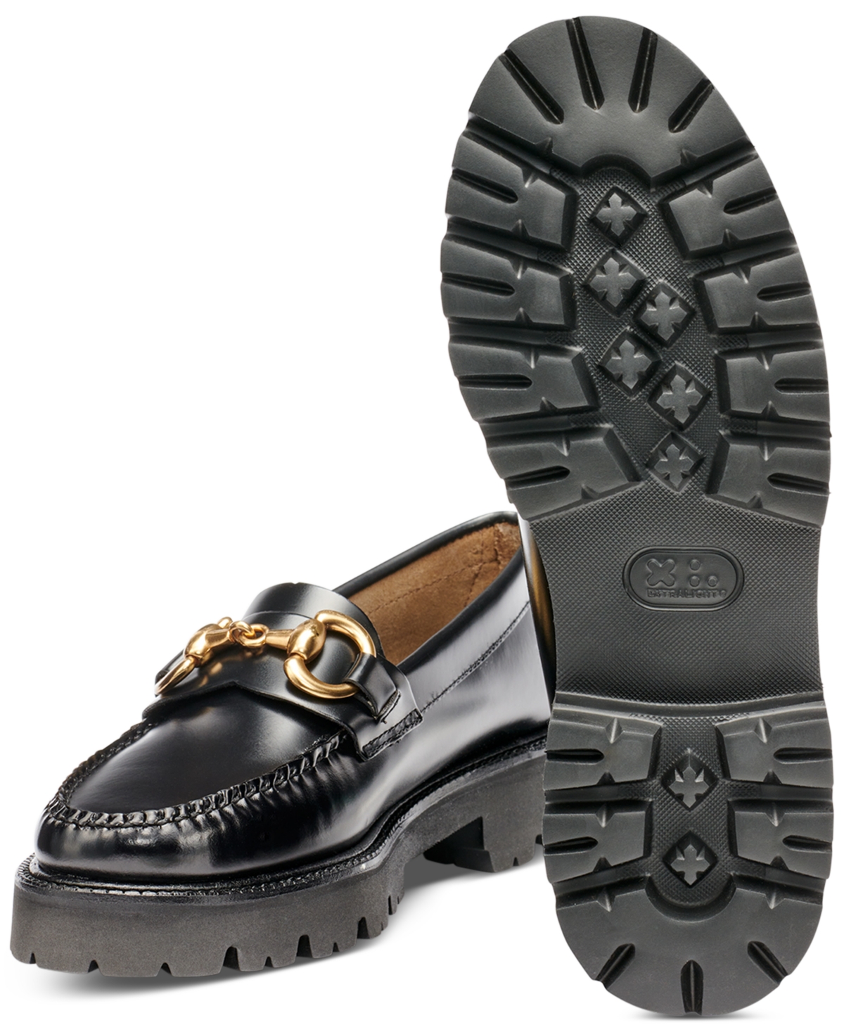 Shop Gh Bass Women's Weejuns Lianna Bit-ornament Lug-sole Loafers In Black