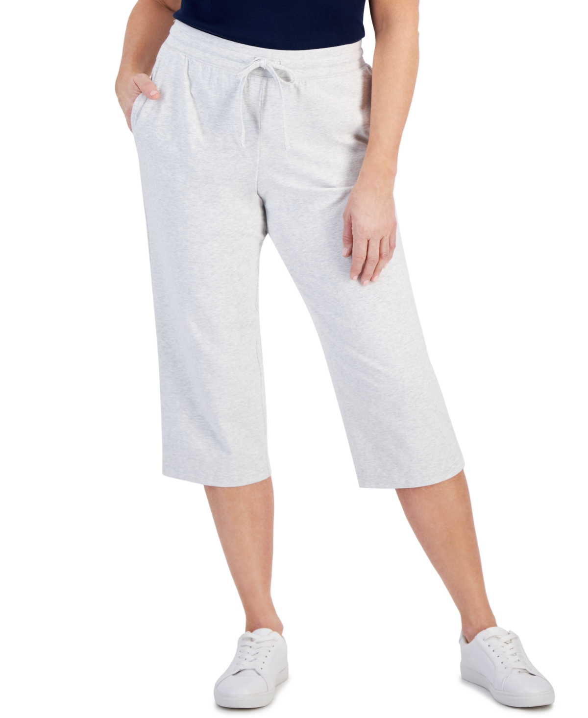 Style & Co Women's Mid Rise Capri Sweatpants, Created For Macy's In Silver Heather