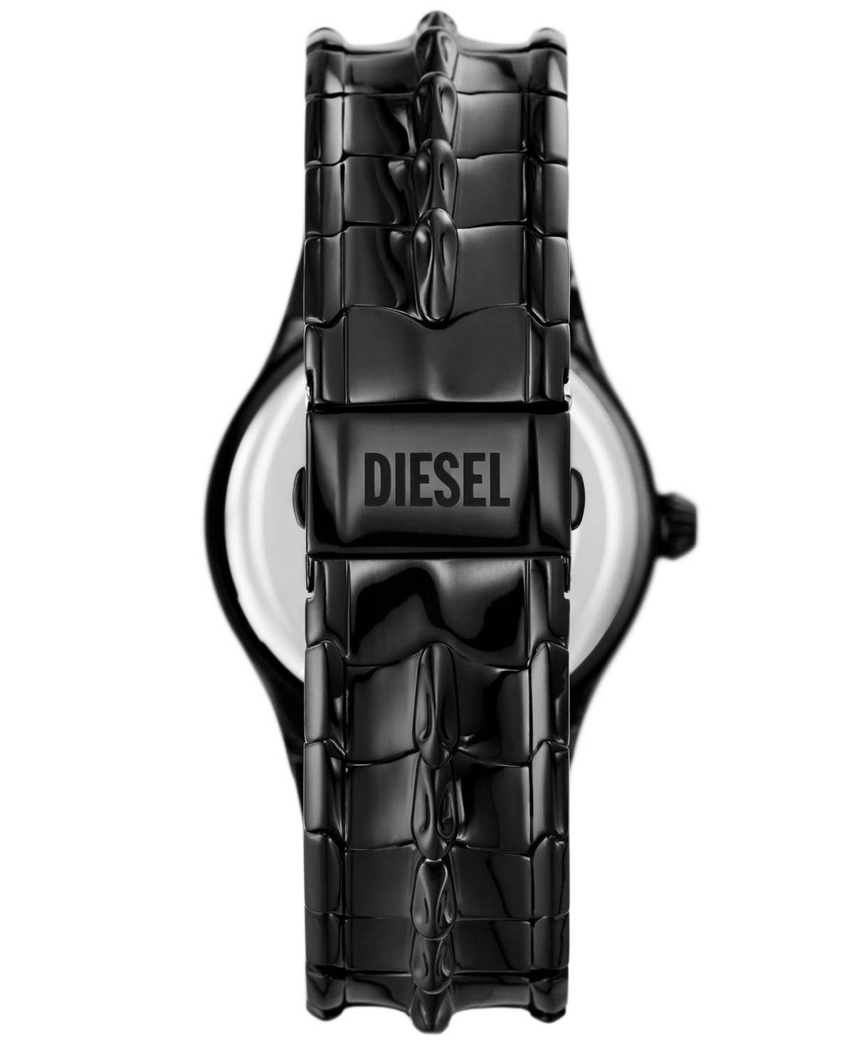 Shop Diesel Men's Vert Three Hand Date Black Stainless Steel Watch 44mm