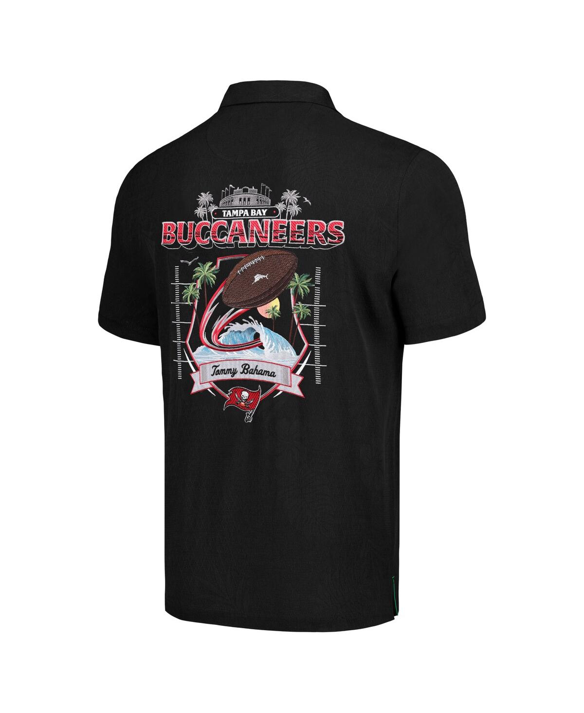 Shop Tommy Bahama Men's  Black Tampa Bay Buccaneers Tidal Kickoff Camp Button-up Shirt