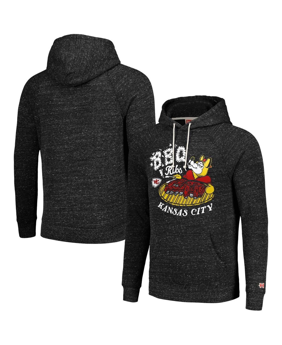 Men's and Women's Homage Charcoal Kansas City Chiefs Nfl x Guy Fieri's Flavortown Tri-Blend Pullover Hoodie - Charcoal