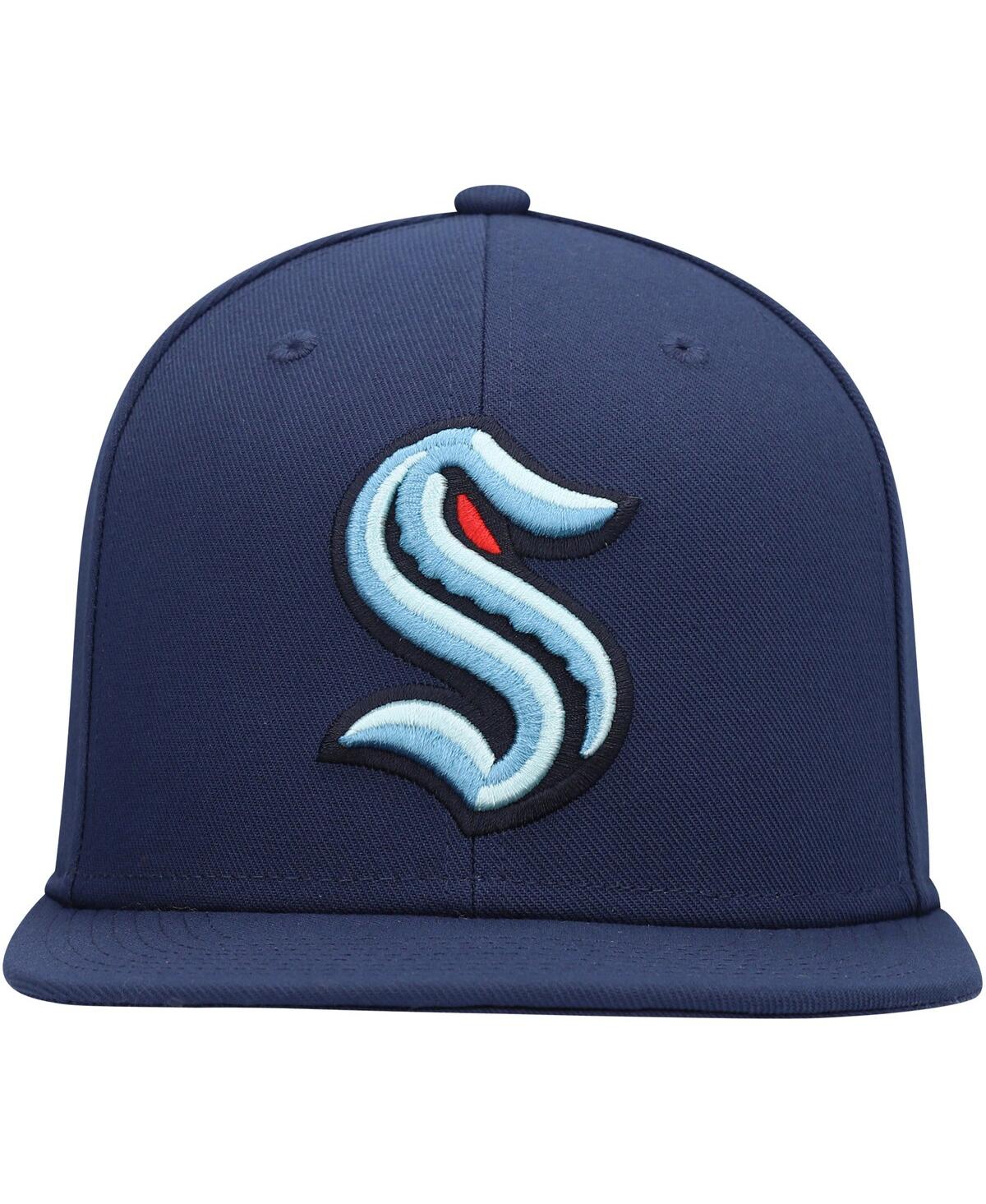 Fanatics Men's  Deep Sea Blue Seattle Kraken Primary Team Logo Snapback Hat In Deep Sea Blue