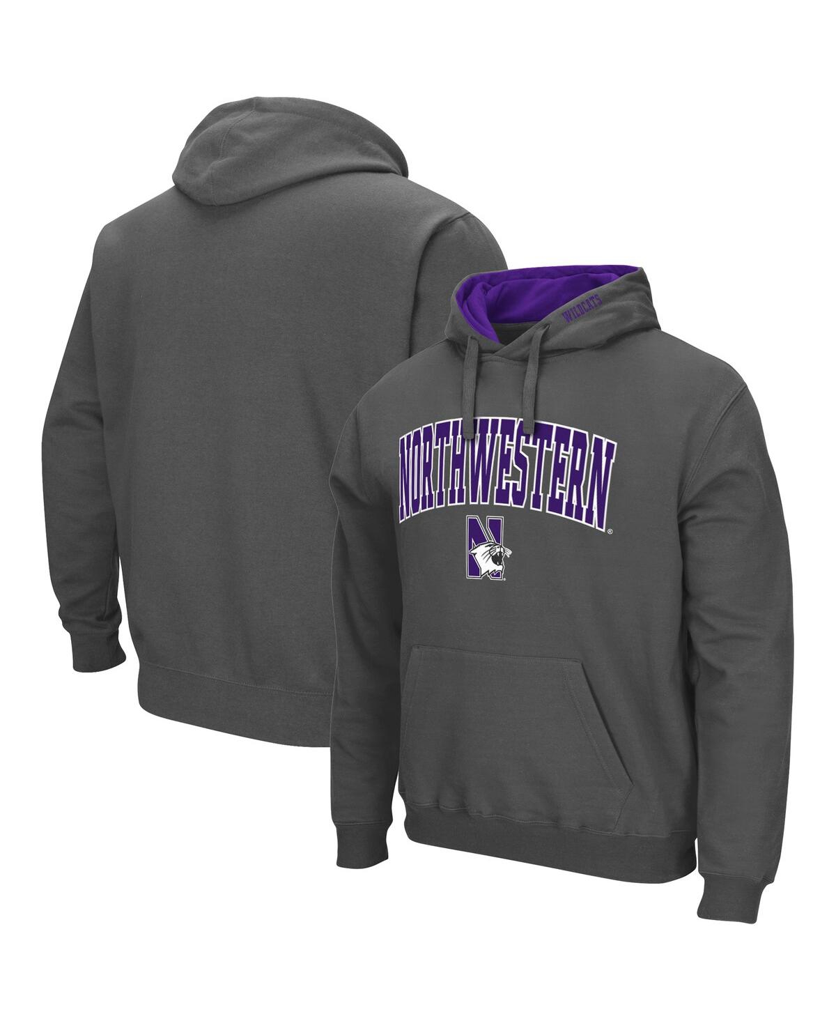 Colosseum Men's  Charcoal Northwestern Wildcats Arch And Logo 3.0 Pullover Hoodie In Charcoal