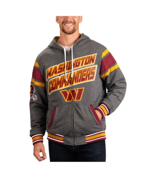 Мужские худи G-III Sports by Carl Banks Burgundy, Gray Washington Commanders Extreme Full Back Reversible Full-Zip Jacket