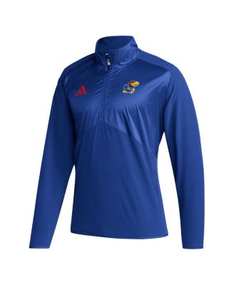 Men's Royal Kansas Jayhawks Sideline AEROREADY Raglan Sleeve Quarter-Zip Jacket