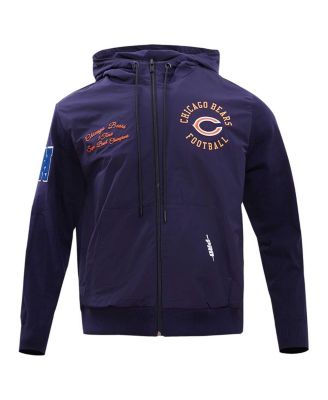 Men's Navy Chicago Bears Hybrid Woven Full-Zip Hoodie
