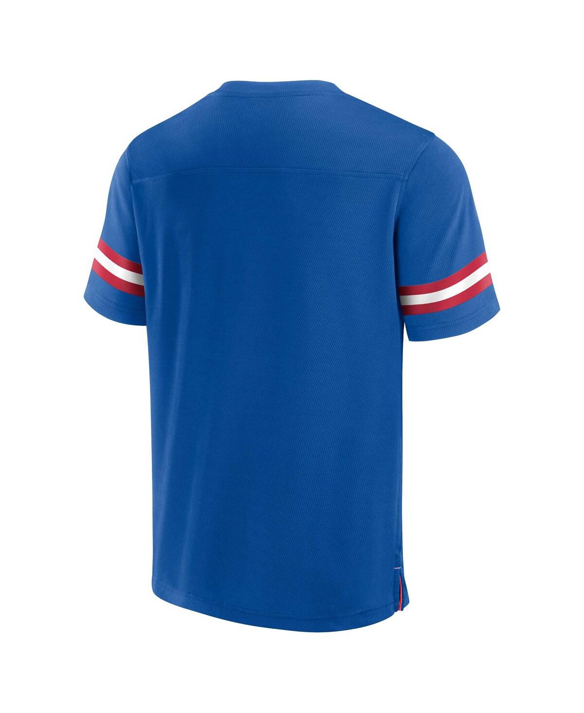 Shop Fanatics Men's  Royal New York Giants Jersey Tackle V-neck T-shirt