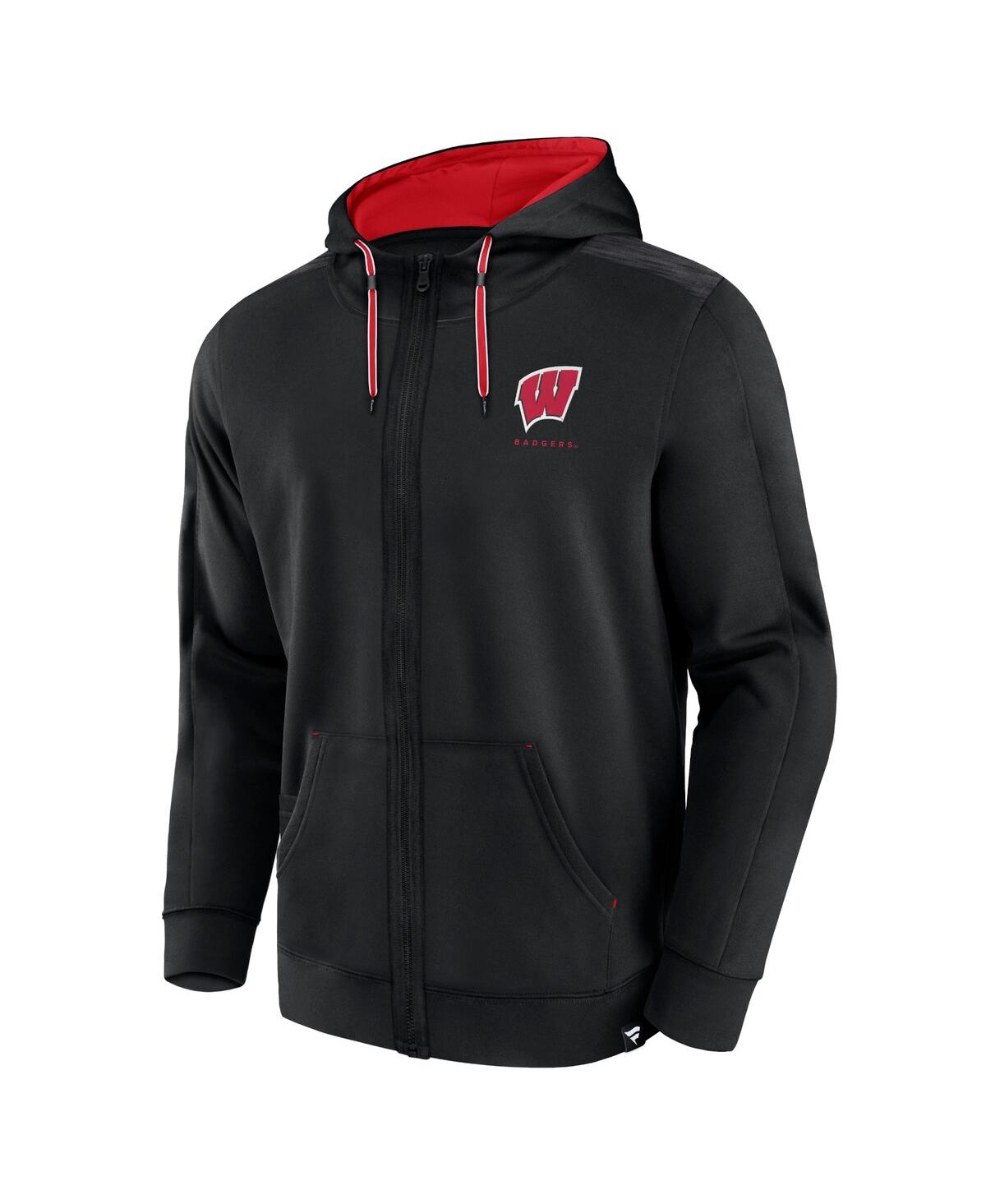 Men's FanaticsWisconsin Badgers Power Index Full-Zip Hoodie - Black