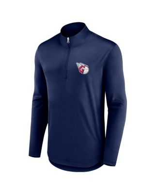 Men's Navy Cleveland Guardians Quarterback Quarter-Zip Top