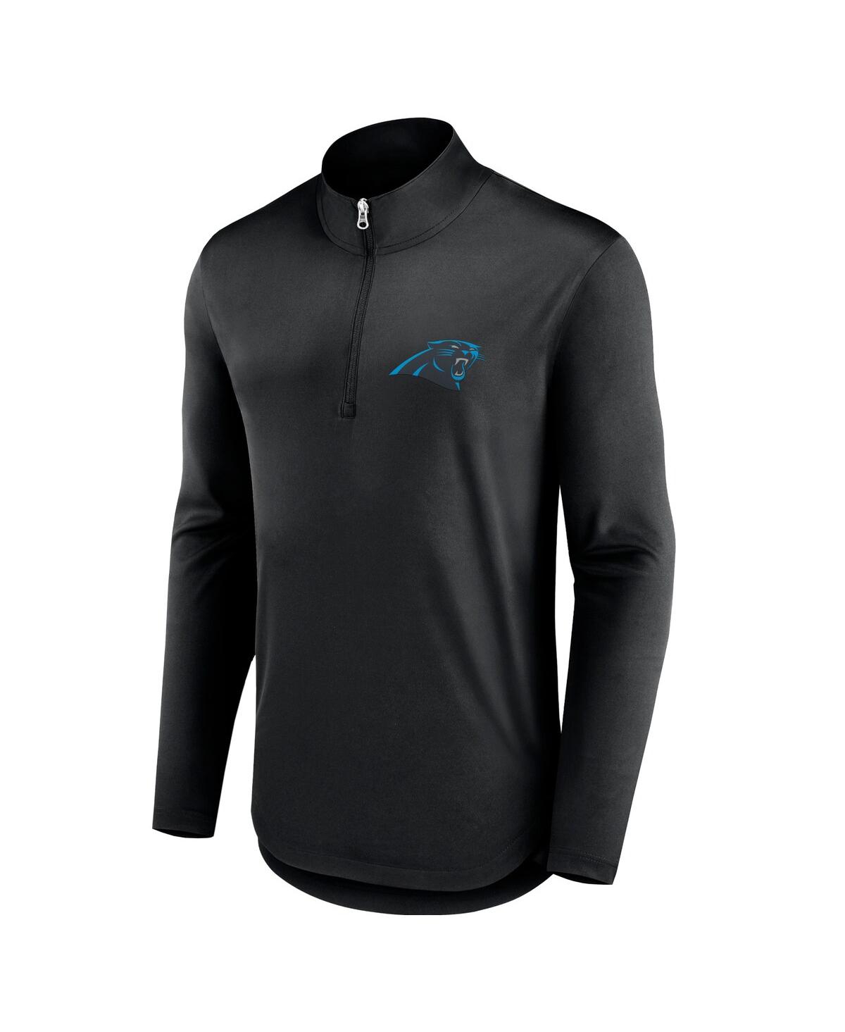 Men's FanaticsCarolina Panthers Quarterback Quarter-Zip Top - Black