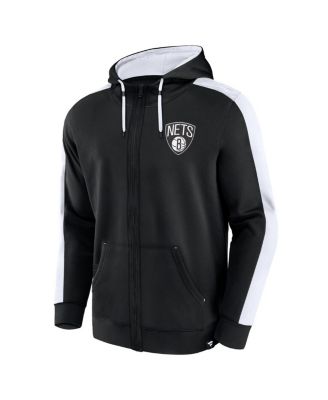 Men's Black Brooklyn Nets Rainbow Shot Full-Zip Hoodie