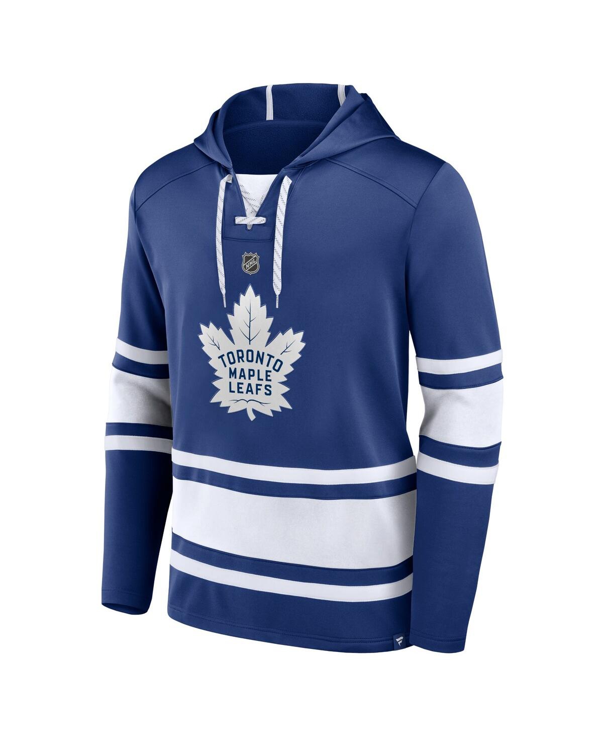 Men's Fanatics Auston MatthewsToronto Maple Leafs Name and Number Lace-Up Pullover Hoodie - Blue