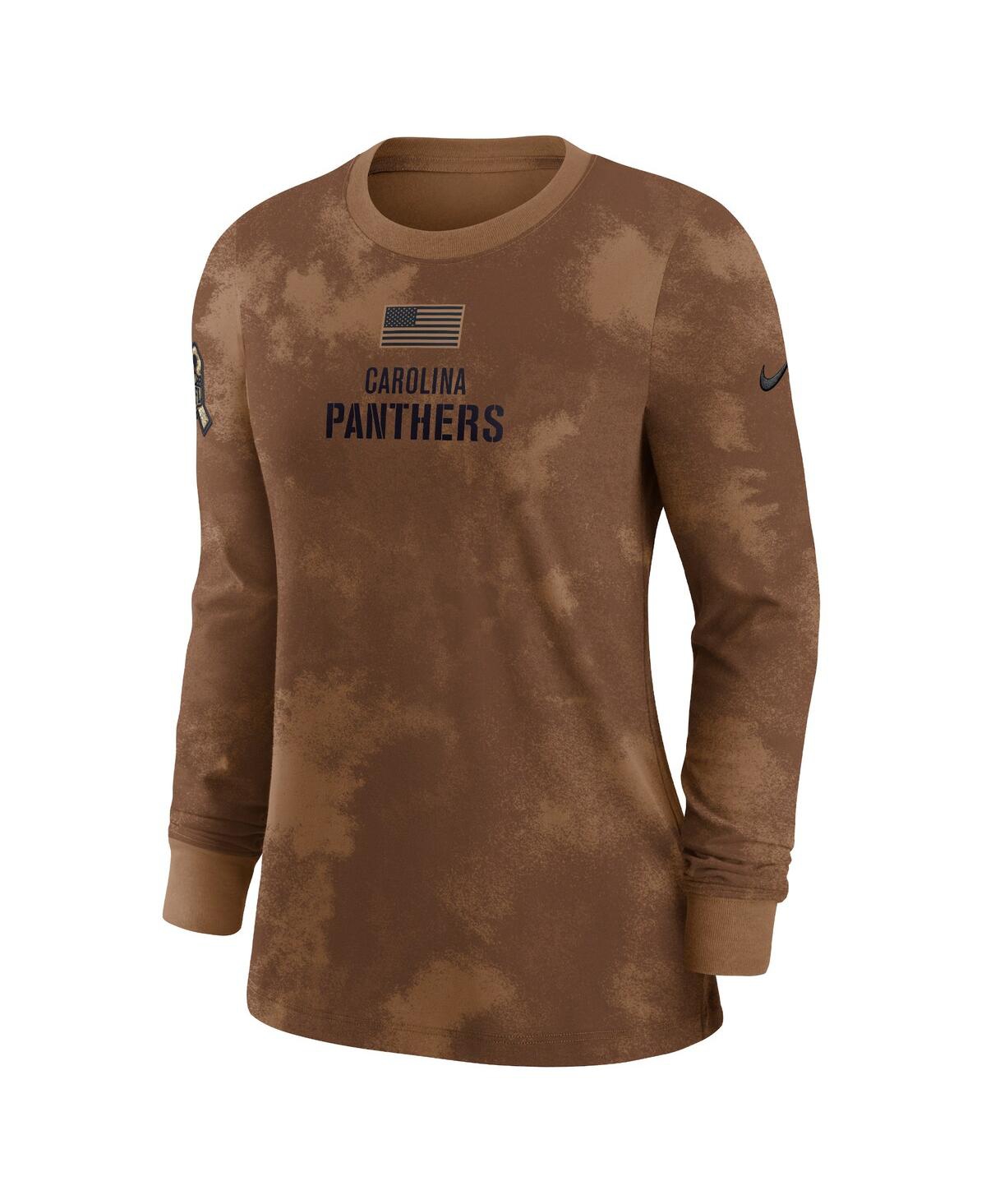 Shop Nike Women's  Brown Carolina Panthers 2023 Salute To Service Long Sleeve T-shirt