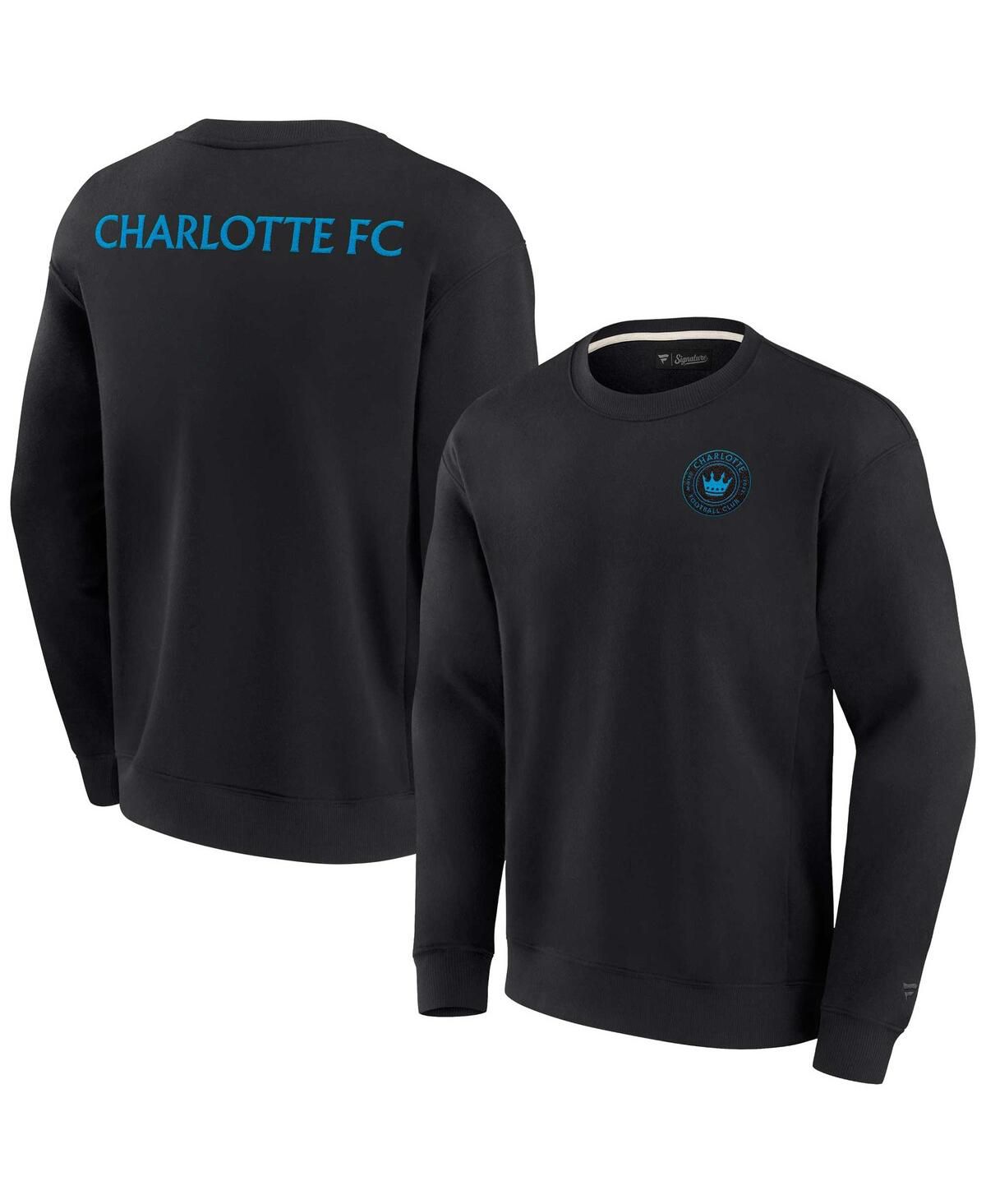 Мужская и женская черная толстовка Charlotte FC Super Soft Fleece Crew из мягкого флиса черного цвета