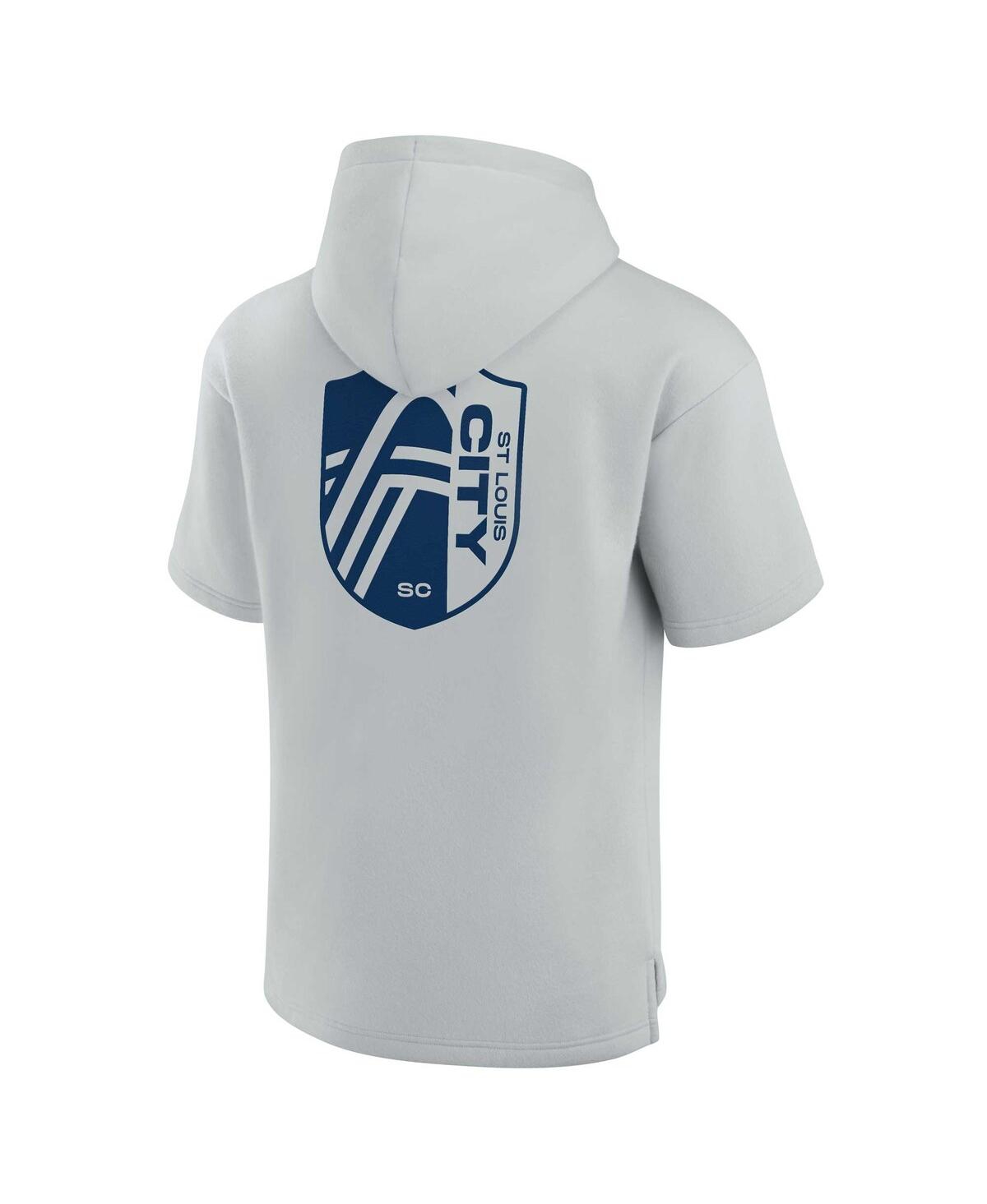 Men's and Women's Fanatics SignatureSt. Louis City Sc Super Soft Fleece Short Sleeve Pullover Hoodie - Gray