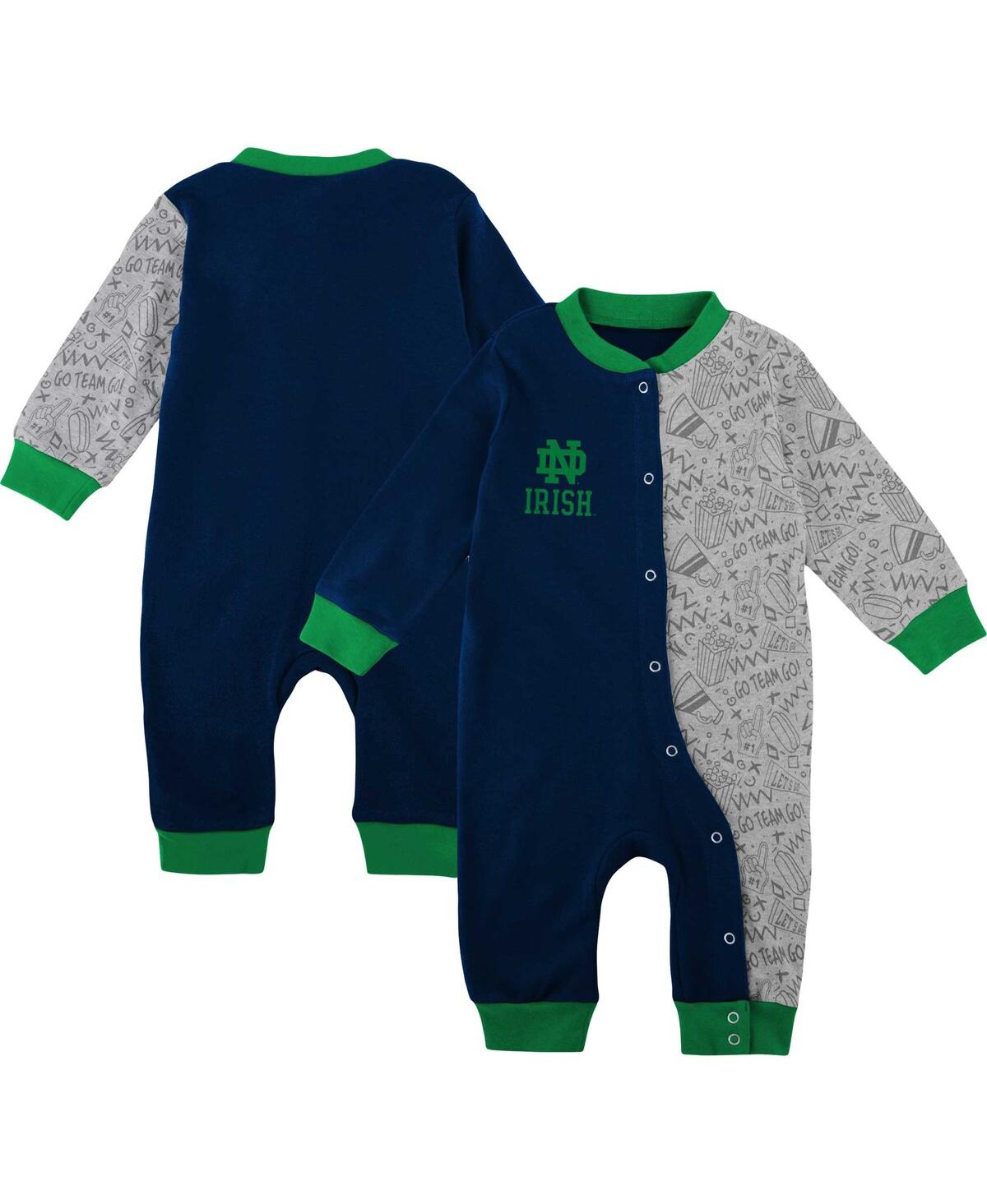 Shop Outerstuff Infant Boys And Girls Navy Notre Dame Fighting Irish Playbook Two-tone Sleeper