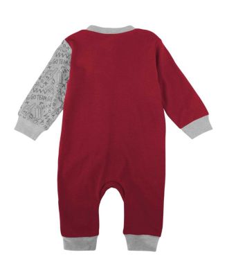 Newborn and Infant Boys and Girls Crimson Alabama Crimson Tide Playbook Two-Tone Full-Snap Jumper