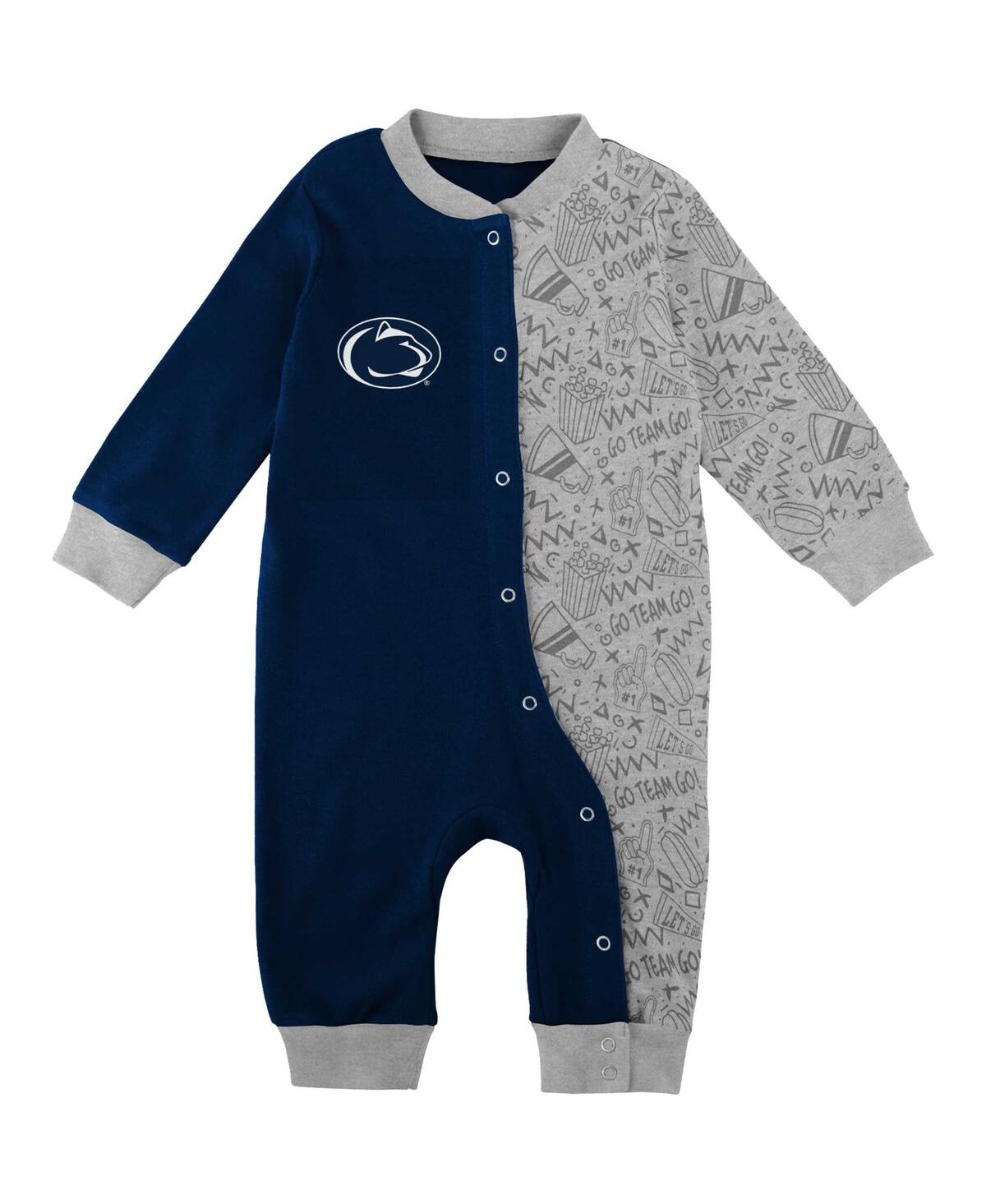 Shop Outerstuff Infant Boys And Girls Navy Penn State Nittany Lions Playbook Two-tone Sleeper
