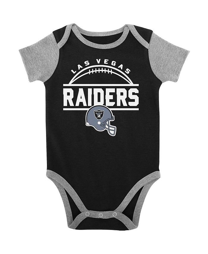Outerstuff Newborn and Infant Boys and Girls Black, Heather Gray Las