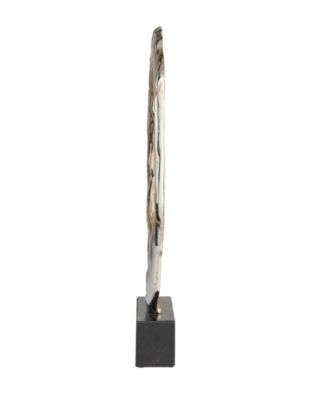 Aluminum Abstract Metallic Melting Drip Collection Sculpture with Marble Base, 19" x 3" x 23"