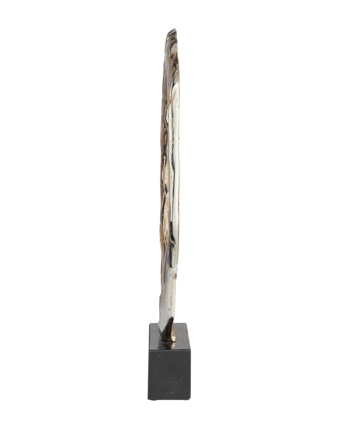 Shop Rosemary Lane Aluminum Abstract Metallic Melting Drip Collection Sculpture With Marble Base, 19" X 3" X 23" In Silver