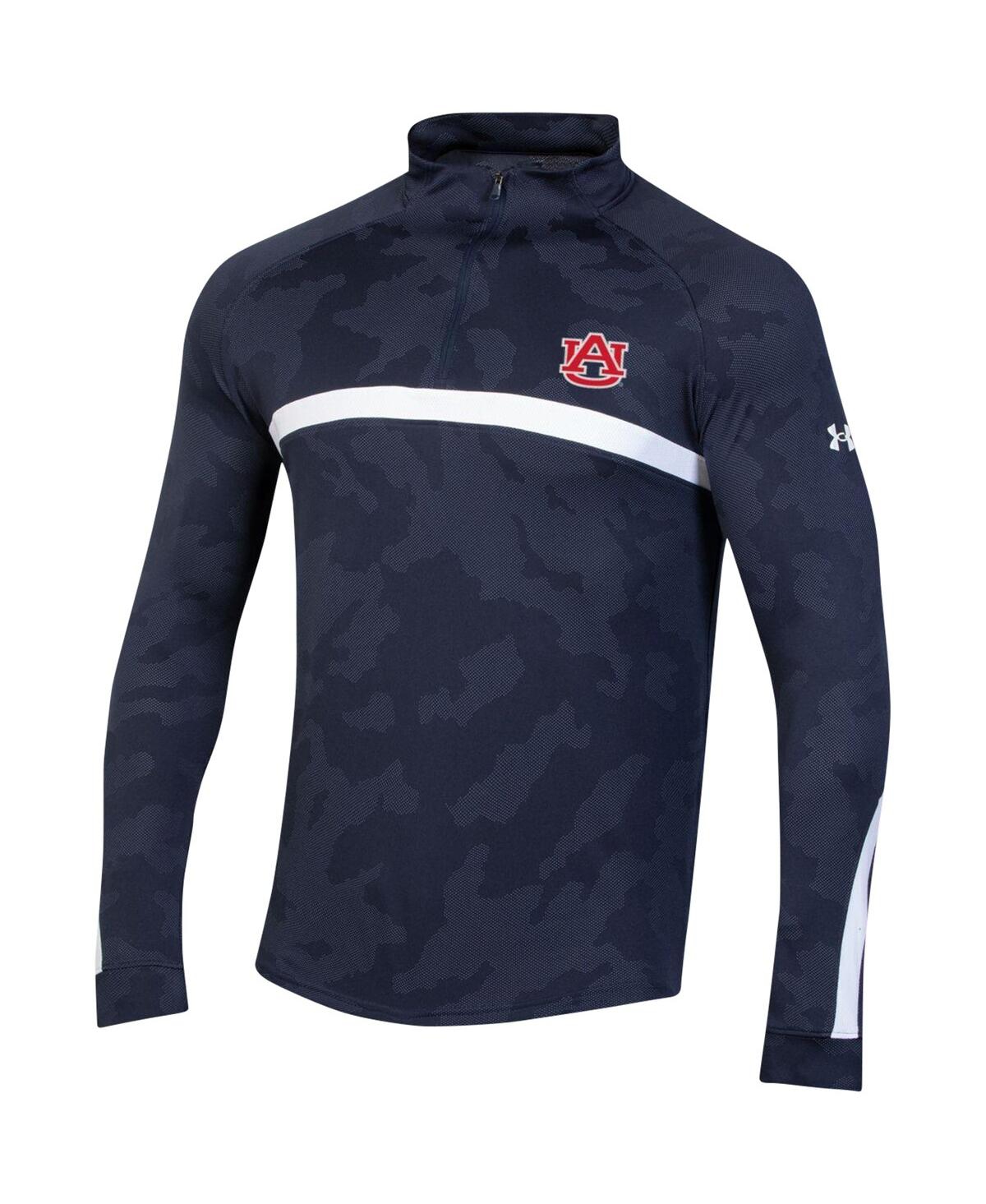 Men's Under ArmourAuburn Tigers Game Day Camo Raglan Quarter-Zip Top - Navy