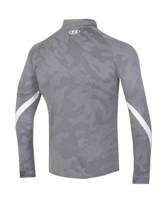 Men's Steel Wisconsin Badgers Game Day Camo Raglan Quarter-Zip Top