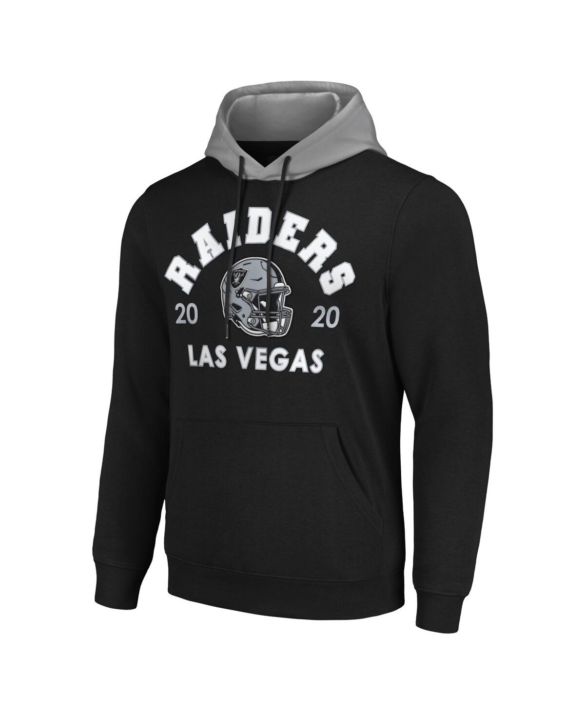 Shop G-iii Sports By Carl Banks Men's  Black Las Vegas Raiders Colorblock Pullover Hoodie